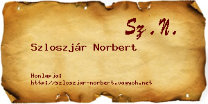 Szloszjár Norbert névjegykártya