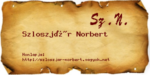 Szloszjár Norbert névjegykártya