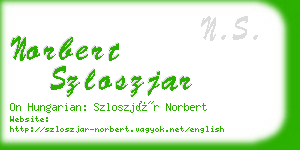 norbert szloszjar business card